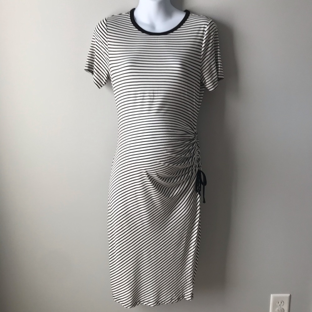 Luxe Essentials Denim Maternity Midi Dress